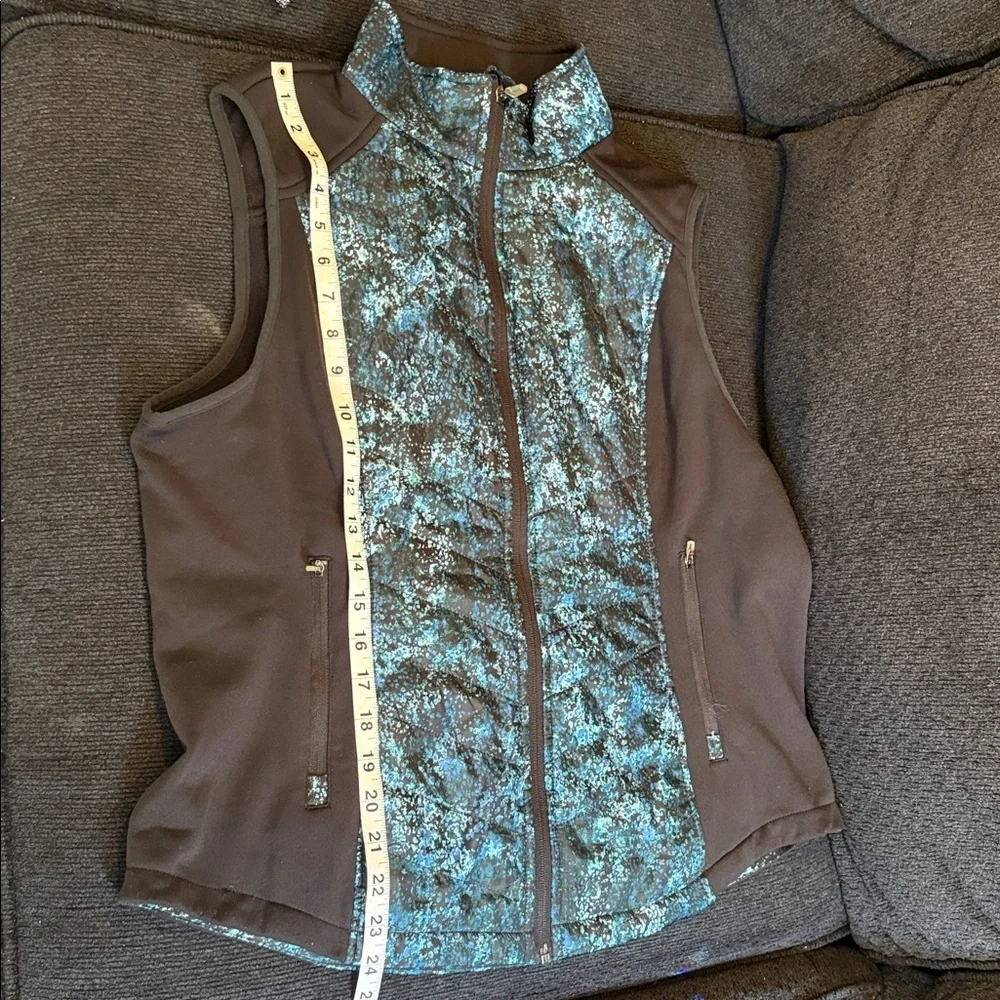 Marc New York Black Vest with Teal Patterned Front
